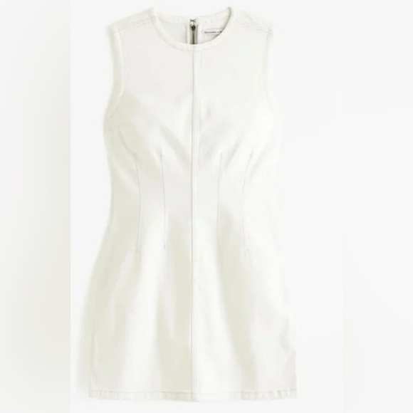 Abercrombie & Fitch Dresses & Skirts - Abercrombie & Fitch Cream Sleeveless Denim Mini Dress with Corset Seaming Size S